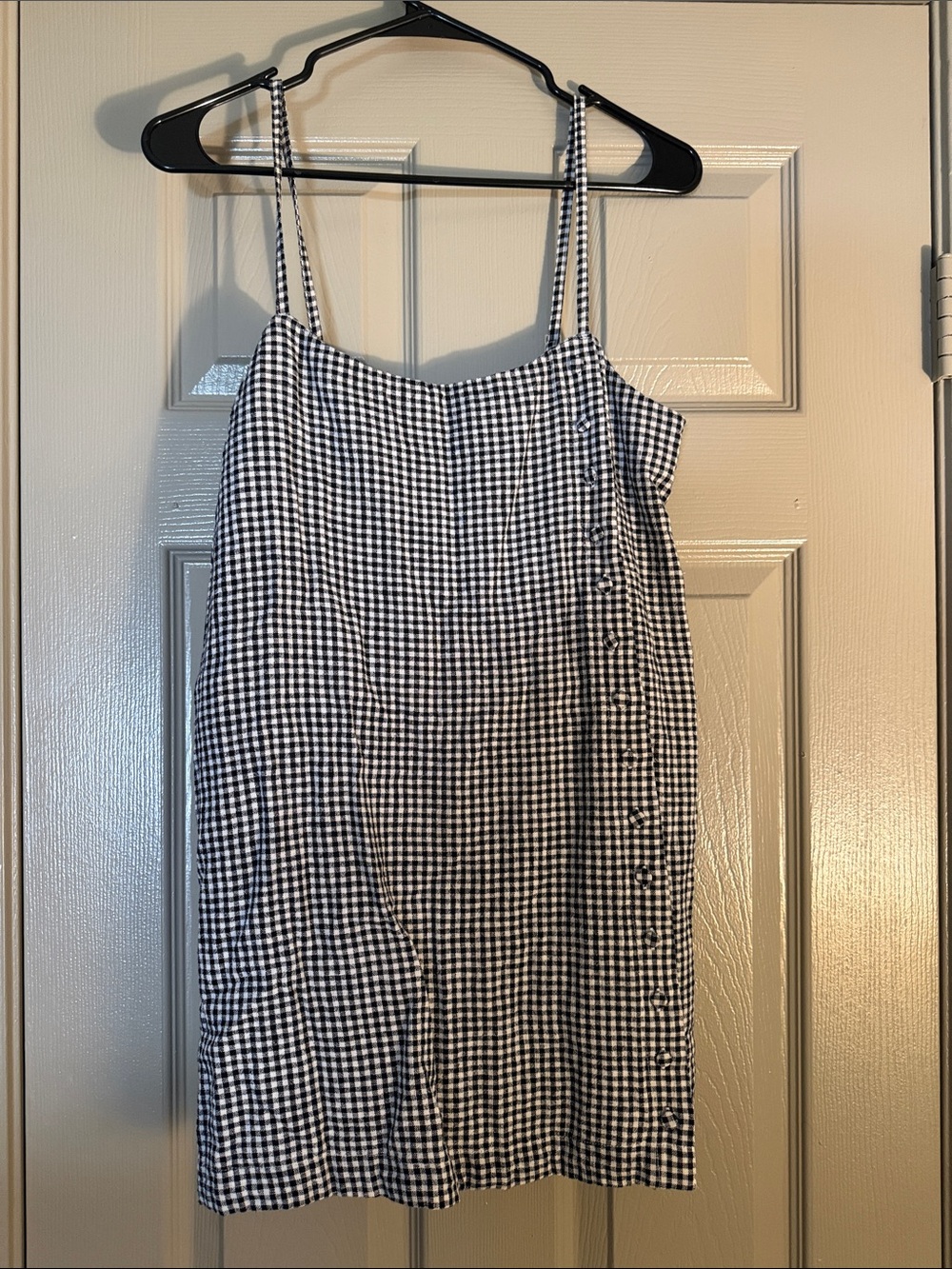 Abercrombie & Fitch Black and White Gingham Slip Dress